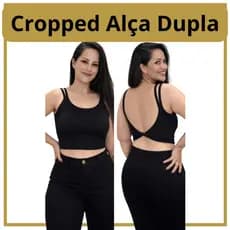 Cropped Feminino Canelado Confortável Moda Atual - Alça Dupla