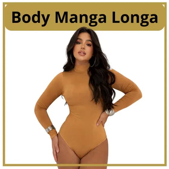 Body Manga Longa com Gola Alta Suplex | Modelagem Ajuste Perfeito