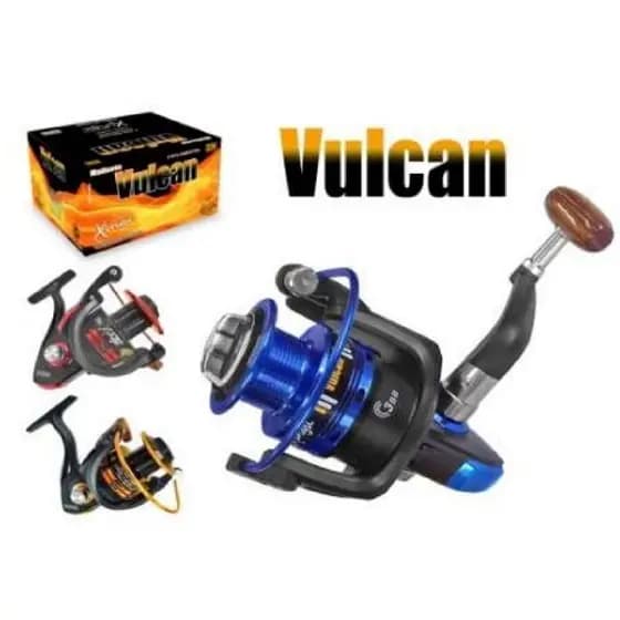 molinete vulcam 3000 xingu 3 rolamentos pesca de 6 a 12 kilos vermelho  ou dourado