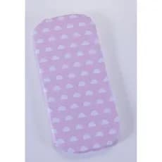 Colchao para carrinho de bebe Rosa Nuvens Oval - Colchonete para carrinho Oval Rosa Bebe Menina