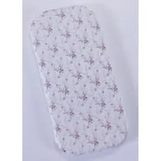 Colchão para carrinho Oval Moises Floral Rose Rosa Antigo - Colchonete para carrinho bebe Menina Vira moises