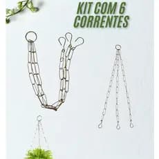 Kit de 6 Correntes Para Vaso de Pendurar de Jardinagem