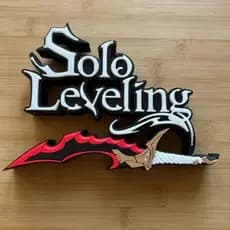 Placa Decorativa Solo Leveling 3D - Logo + Adaga Knight Killer Sung Jin-woo ⚔️