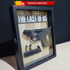 Quadro Caixa The Last Of Us Objeto Decorativo Logo Relevo - Enfeite Quarto Gamer Colecionador