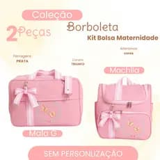 Bolsa Maternidade 2 Peças / Borboleta Mãe, Estação Mamãe e Bebê.