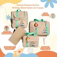 Kit maternidade personalizado 4 peças | Coleção Safari