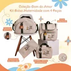 Kit Maternidade 4 Peças Personalizado menino | Coleção Dom do Amor