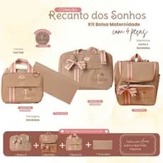 Kit maternidade personalizado 4 peças menina | Coleção Pequenos Sonhos