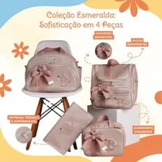 Kit Maternidade 4 Peças Personalizado menina | Coleção Mundo Esmeralda