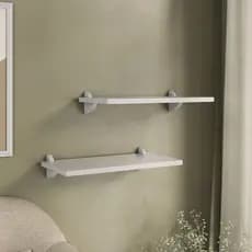 Kit 2 Prateleira Mdf De Parede 40x20 Suspensa Para Livros com Suporte Bico de Tucano