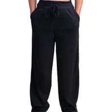 Calça Malha Canelada para gravida Calça Pantalona Feminina M ao GG Com Cordão Ajustável