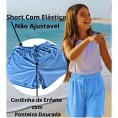 kit 5 Short Infantil menina Canelado Para qualquer ocasiões Tamanhos 6 ao 12 menina opção de 3 Short