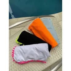 CAPA CANGA CADEIRA DE PRAIA PISCINA VERAO POLIESTER TOALHA POMPOM