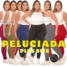 Legging Flanelada Plus Size Grossa Calça Leg Peluciada Forrada Por Dentro Costura Reforçada Térmica
