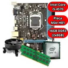 Kit Upgrade Intel I5 4570 Placa Mãe H81 Memória RAM 16GB DDR3 Cooler Incluso