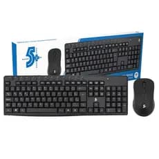 Combo Teclado e Mouse Sem Fio ABNT2 USB Office 5+ Cor Preto