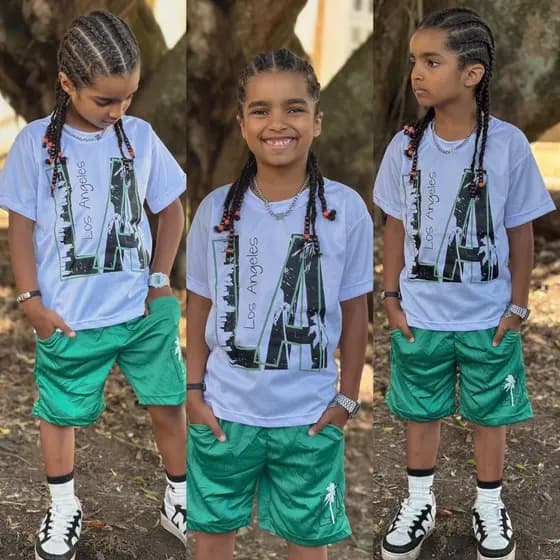 Conjunto masculino infantil juvenil camisa e bermuda verão estiloso