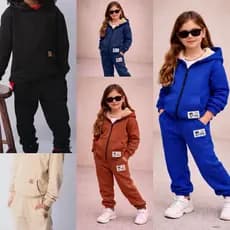 Conjunto Infantil Basico Unissex Estiloso Calça e Casaco Com Capuz Passeio ou Escola