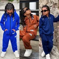 Conjunto Infantil Inverno com Capuz  MOLETINHO Unissex Menino e Menina 2 a 14 Anos