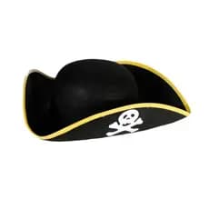 Chapéu Pirata Preto Infantil Feltro Carnaval Halloween