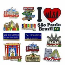 12 Imãs De Geladeira Ponte Estaiada, Placa da Liberdade, Ibirapuera, placas de rua São Paulo Brasil