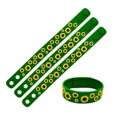 12 Pulseiras P/ Autistas/autismo De Borracha Girassol