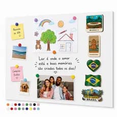 Painel De Metal 35x50cm Para Fotos Recados Notas Lembretes Casa Escritório Moderno