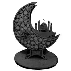 Abajur Lua Mesquita MDF Cru ou Preta 3mm - Luminária Artesanato Decoração