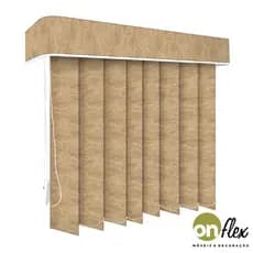Cortina Persiana Vertical Marrom Sob Medida de Tecido, Ideal P/ Sala, Quarto e Decoração do Ambiente