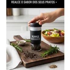 Porta Condimento e Saleiro Preto 120ml com Tampa Dosadora Wec – Vidro, Design Moderno e Funcional