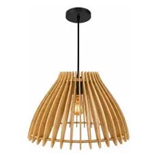 Luminária Pendente Aruanã MDF Moderna E27 Bivolt Lustre Decorativo De Teto Para Sala E Cozinha