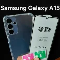 Capa Samsung Galaxy A15 Capinha TPU Transparente ou Kit Capa + Película De Vidro 3D Cerâmica Ou Privacidade.