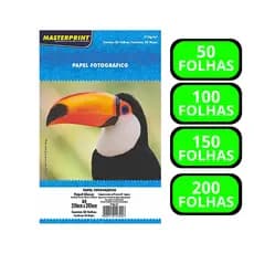 Papel Fotográfico A4 À Prova D'água Brilhante Premium 50 100 150 200 folhas 115G Glossy MASTER PRINT