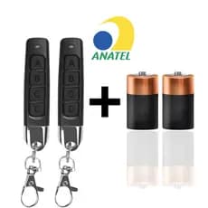 KIT 2 Controle ORIGINAL de Portão Electrónico Remoto Compatível 433Mhz automático Garagem 4 Botões Residencial universal