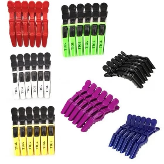 Kit 6 Presilha Jacaré Crocodilo Para Cabelo Cabeleireiro