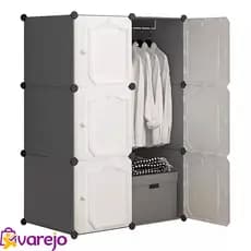 Guarda Roupa Sapateira Organizadora Armário com Cabide| Armário Modular Portátil Branco