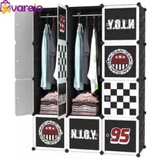 Guarda-Roupas Modular Dobrável com 3 Portas e Cabideiro Branco – Design Clássico e Prático Portatil