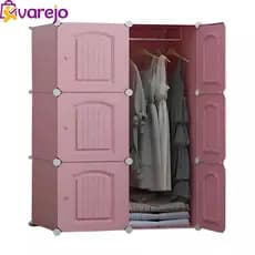 Armário Organizador Portátil para Roupas com Cabide e Sapatos | PP Rosa