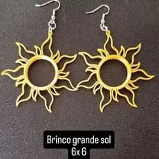 BRINCOS SOL GRANDE - CARNAVAL VERÃO FANTASIA FESTA 3D