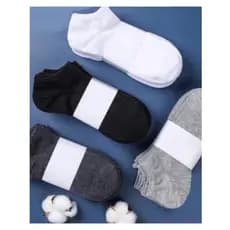 3 / 6 /12 Pares Meia Infantil Cinza / Preto / Branco Gênero unissex