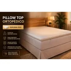 Pillow Top Ortopedico de Espuma 400 Fios - 5cm REAL de altura - Protetor Extra Macio para Camas BOX