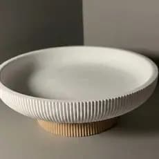 Bandeja Decorativa Canelada Minimalista Premium - Decore Seu Ambiente