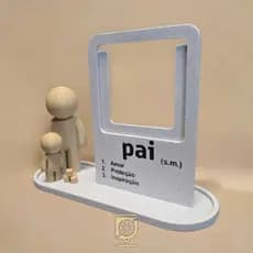 Porta Retrato foto Dia dos Pais com Bonecos Decorativos 3D | Presente Criativo para Pai | Foto