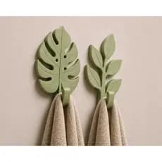 Kit 2 Ganchos De Parede Folha Costela De Adão Cabideiro Decorativo Multiuso