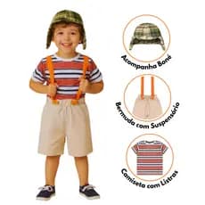Fantasia Infantil Chaves Menino Turma do Chaves Completa Carnaval Festa Aniversário