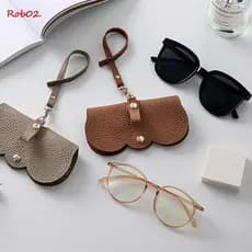 [Saco De Óculos De Sol Portátil anti-stress ins De Armazenamento Myopia Glasses Protective Case Estojo Simples Couro