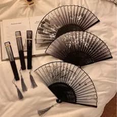 [Rob] Ventilador Dobrável Vintage Estilo Chinês , Leque De Bambu , Portátil , Para Festa De Dança , De Mão