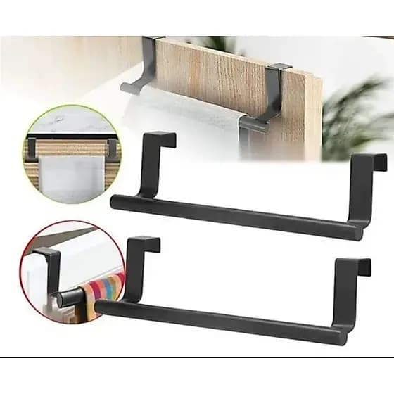 suporte porta toalha de rosto e pano de prato preto fosco