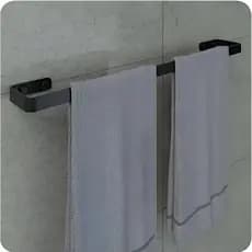 porta toalha de parede estilo industrial 50cm preto fosco