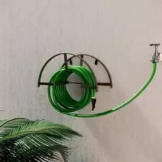 suporte para Enrolar Mangueira De Parede Reforçado Preto Fosco